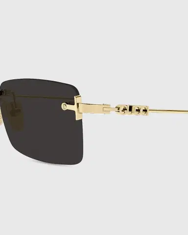 Gucci Block 56mm Rimless Rectangular Metal Sunglasses | Thumbnail 2
