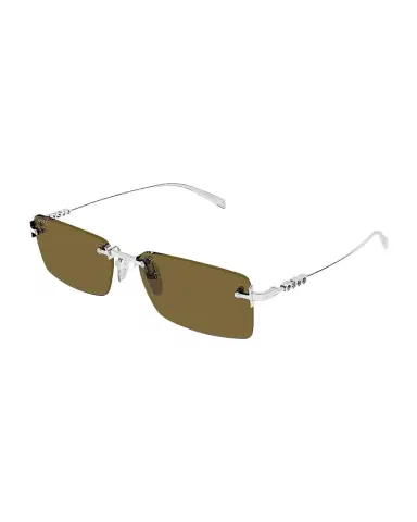 Gucci Men's Block 56mm Rimless Rectangular Metal Sunglasses | Thumbnail 1 Gucci Men's Block 56mm Rimless Rectangular Metal Sunglasses | Thumbnail 1