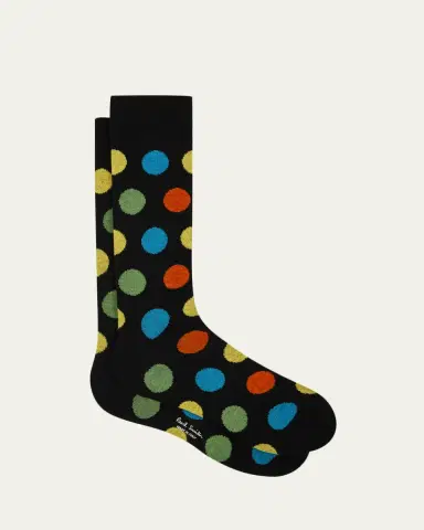 Paul Smith Men's Mike Large Polka Dot Cotton Crew Socks | Thumbnail 3