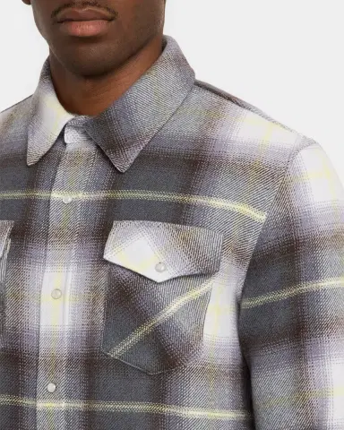 God’s True Cashmere Men's Cashmere Degrade Plaid Two-Pocket Button-Down Shirt | Thumbnail 4 God’s True Cashmere Men's Cashmere Degrade Plaid Two-Pocket Button-Down Shirt | Thumbnail 4