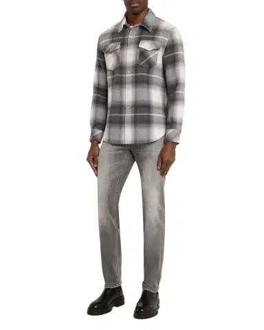God’s True Cashmere Men's Cashmere Degrade Plaid Two-Pocket Button-Down Shirt | Thumbnail 1 God’s True Cashmere Men's Cashmere Degrade Plaid Two-Pocket Button-Down Shirt | Thumbnail 1