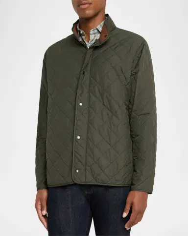 Peter Millar Men's Suffolk Quilted Stand-Collar Coat | Thumbnail 3 Peter Millar Men's Suffolk Quilted Stand-Collar Coat | Thumbnail 3