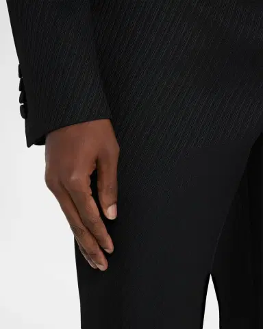 Alexander McQueen Men's Textured Wool Trousers | Thumbnail 4