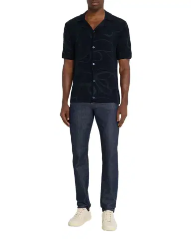 Scotch & Soda Men's Jacquard Knit Short-Sleeve Shirt | Thumbnail 1 Scotch & Soda Men's Jacquard Knit Short-Sleeve Shirt | Thumbnail 1