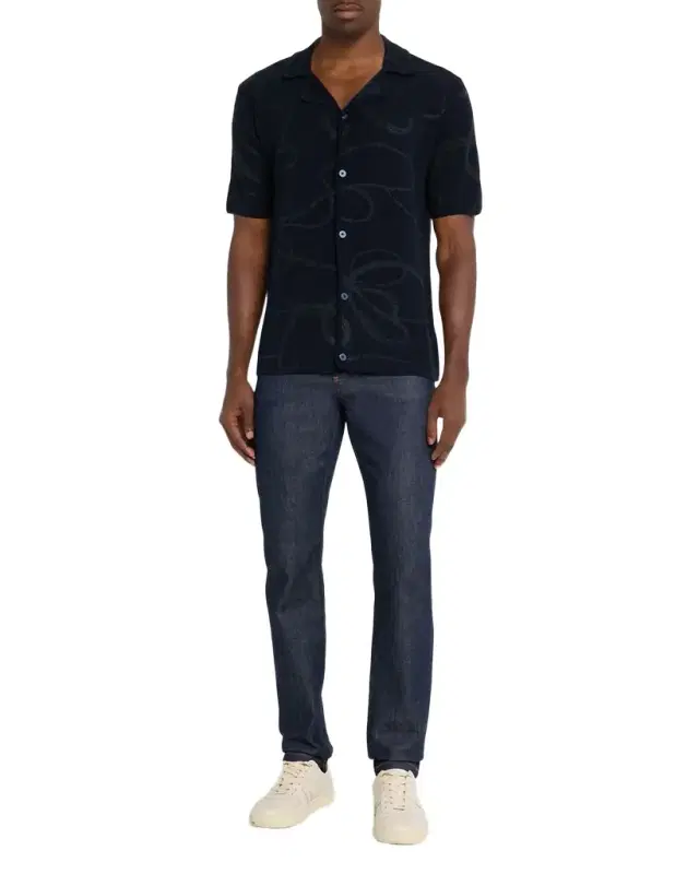 Men 's Jacquard Knit Short-Sleeve Shirt