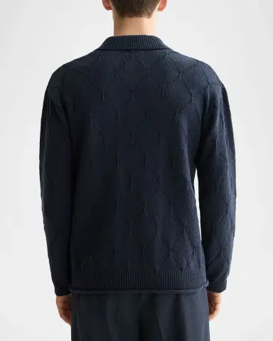 Scotch & Soda Men's Openwork Knit Button-Down Shirt | Thumbnail 2 Scotch & Soda Men's Openwork Knit Button-Down Shirt | Thumbnail 2