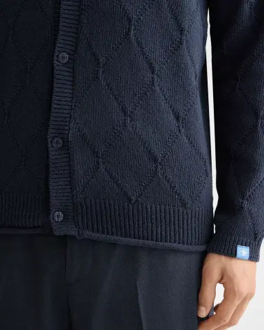 Scotch & Soda Men's Openwork Knit Button-Down Shirt | Thumbnail 4 Scotch & Soda Men's Openwork Knit Button-Down Shirt | Thumbnail 4