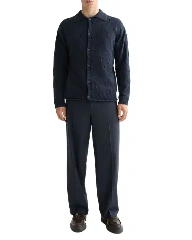 Scotch & Soda Men's Openwork Knit Button-Down Shirt | Thumbnail 1 Scotch & Soda Men's Openwork Knit Button-Down Shirt | Thumbnail 1