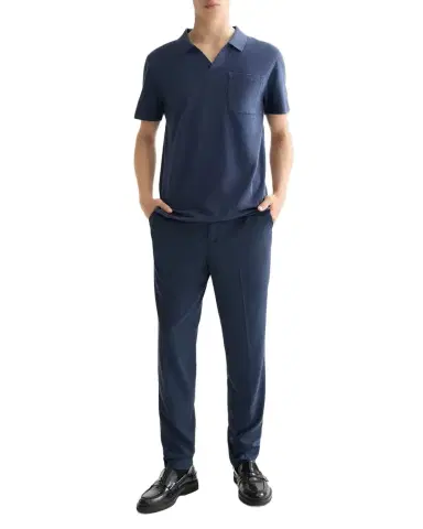 Scotch & Soda Men's Garment-Dyed Pique Relaxed-Fit Pocket Polo Shirt | Thumbnail 1 Scotch & Soda Men's Garment-Dyed Pique Relaxed-Fit Pocket Polo Shirt | Thumbnail 1