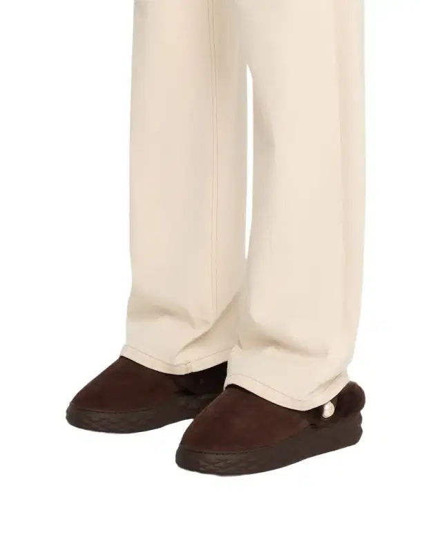 Suede and Shearling Maxi-Sole Flat Mules