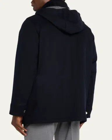 Brunello Cucinelli Men's Cashmere Hooded Coat | Thumbnail 3