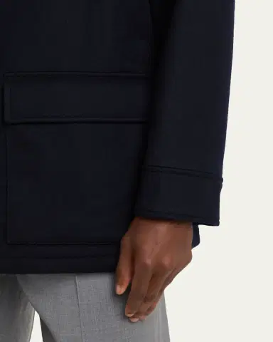 Brunello Cucinelli Men's Cashmere Hooded Coat | Thumbnail 5