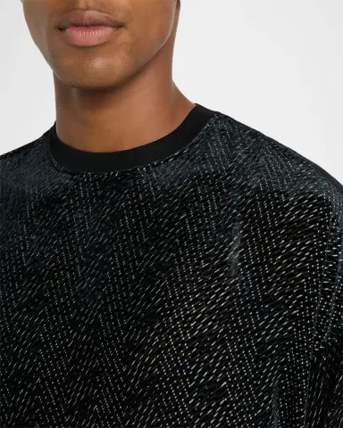 Giorgio Armani Men's Mulberry Silk and Viscose Textured Long-Sleeve T-Shirt | Thumbnail 5