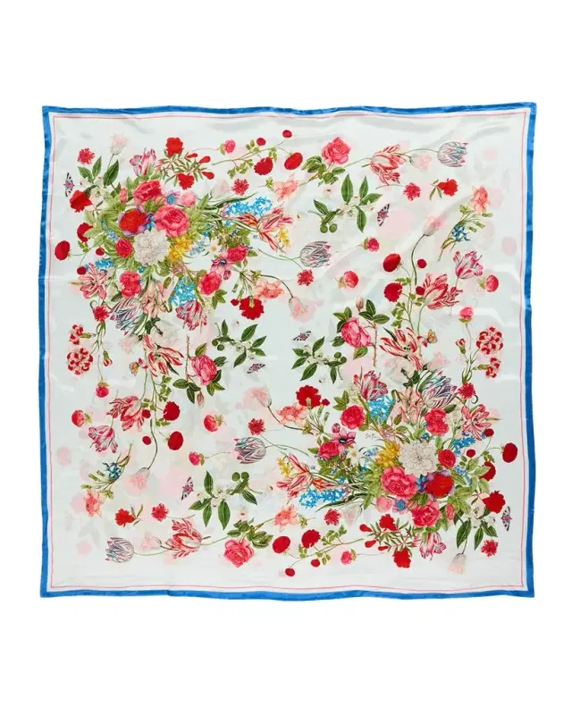 Beatice Double-Sided Large Square Silk Scarf