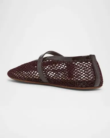 Alaïa Velvet Fishnet Mary Jane Ballerina Flats | Thumbnail 2