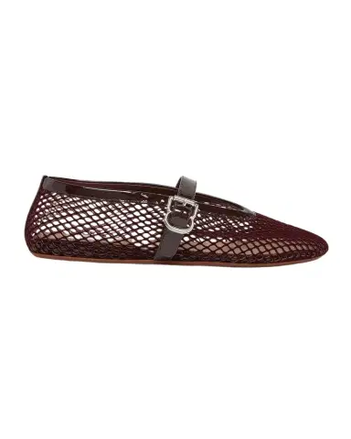 Alaïa Velvet Fishnet Mary Jane Ballerina Flats | Thumbnail 1