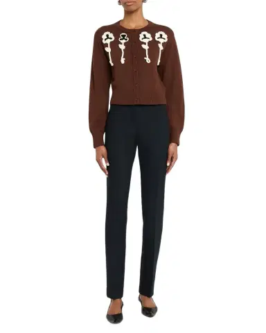 Wynn Hamlyn Pansy Appliqué Cardigan | Thumbnail 1
