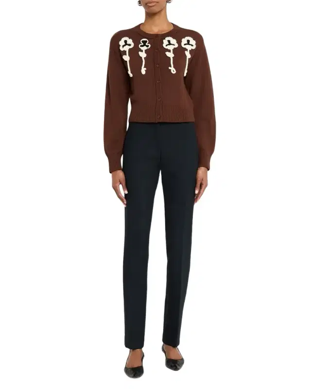 Pansy Appliqué Cardigan