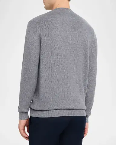 Peter Millar Men 's Autumn Crest Honeycomb Crewneck Sweater | Thumbnail 3 Peter Millar Men 's Autumn Crest Honeycomb Crewneck Sweater | Thumbnail 3