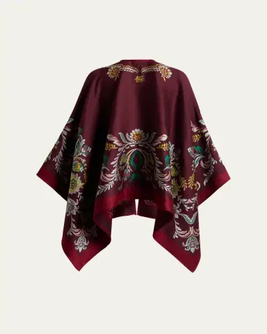 Etro Floral Jacquard Wool-Blend Cape | Thumbnail 3