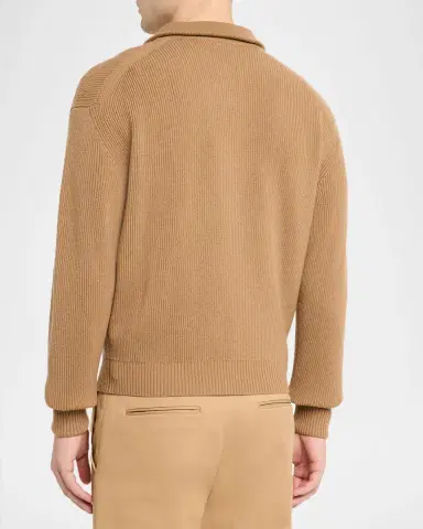 dunhill Men's Cashmere 1/4 Button Ribbed Sweater | Thumbnail 2
