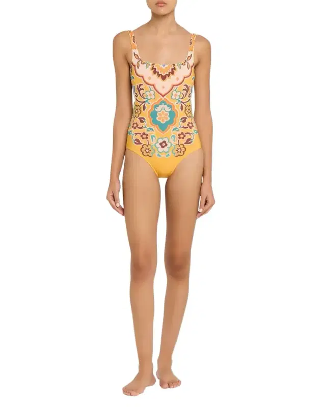 Floral Backless One-Piece Swimsuit