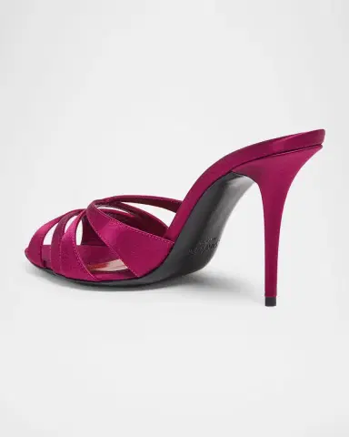 Saint Laurent 95mm Chandelle Satin Mules | Thumbnail 2 Saint Laurent 95mm Chandelle Satin Mules | Thumbnail 2