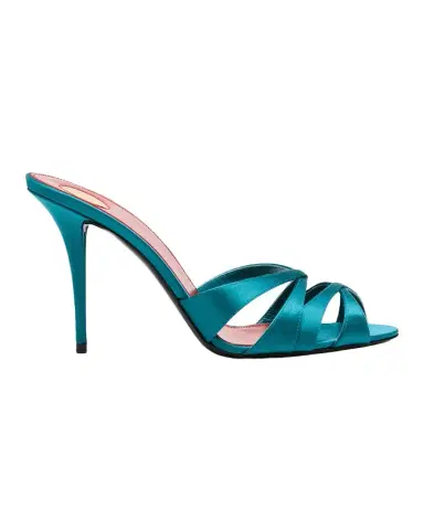 Saint Laurent 95mm Chandelle Satin Mules | Thumbnail 1 Saint Laurent 95mm Chandelle Satin Mules | Thumbnail 1