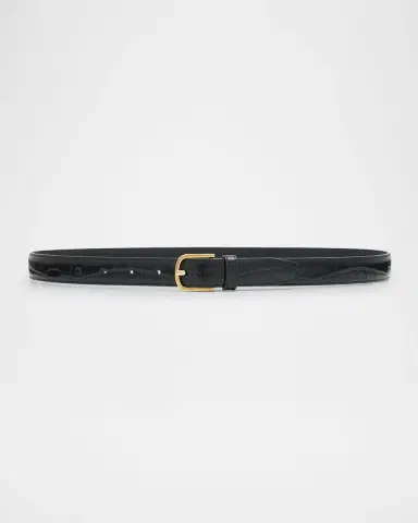 TOTEME Slim Croc-Embossed Leather Belt | Thumbnail 3 TOTEME Slim Croc-Embossed Leather Belt | Thumbnail 3