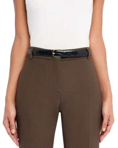 TOTEME Slim Croc-Embossed Leather Belt | Thumbnail 1 TOTEME Slim Croc-Embossed Leather Belt | Thumbnail 1