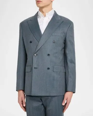 Brioni Men's Wool Plume Double-Breasted Suit | Thumbnail 3