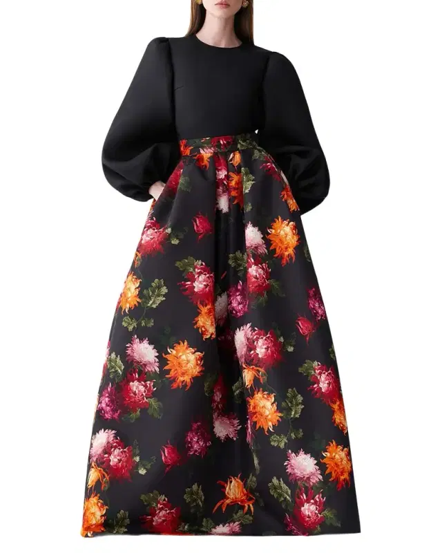Puff-Sleeve Silk Gazar Shirt