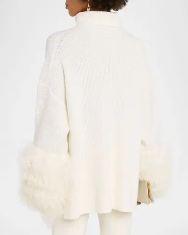 LAPOINTE Yak Yarn-Cuff Merino Wool Turtleneck Sweater | Thumbnail 2