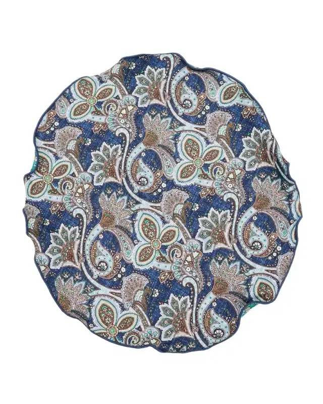 Edward Armah Men 's Reversible Floral to Paisley Silk Pocket Circle