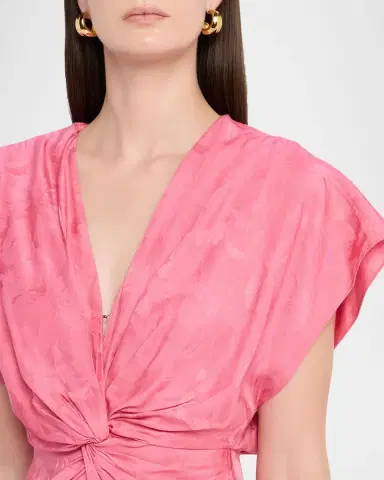 Prabal Gurung Jackie Twisted Floral Satin Jacquard Maxi Dress | Thumbnail 4 Prabal Gurung Jackie Twisted Floral Satin Jacquard Maxi Dress | Thumbnail 4