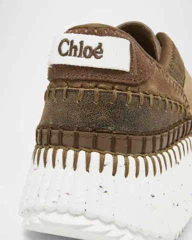 Chloé Nama Mixed Leather Low-Top Platform Sneakers | Thumbnail 2