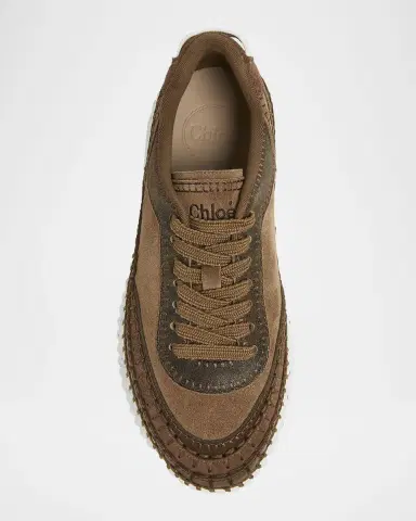 Chloé Nama Mixed Leather Low-Top Platform Sneakers | Thumbnail 3
