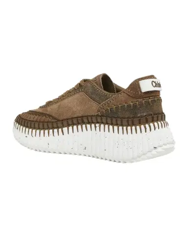 Chloé Nama Mixed Leather Low-Top Platform Sneakers | Thumbnail 1