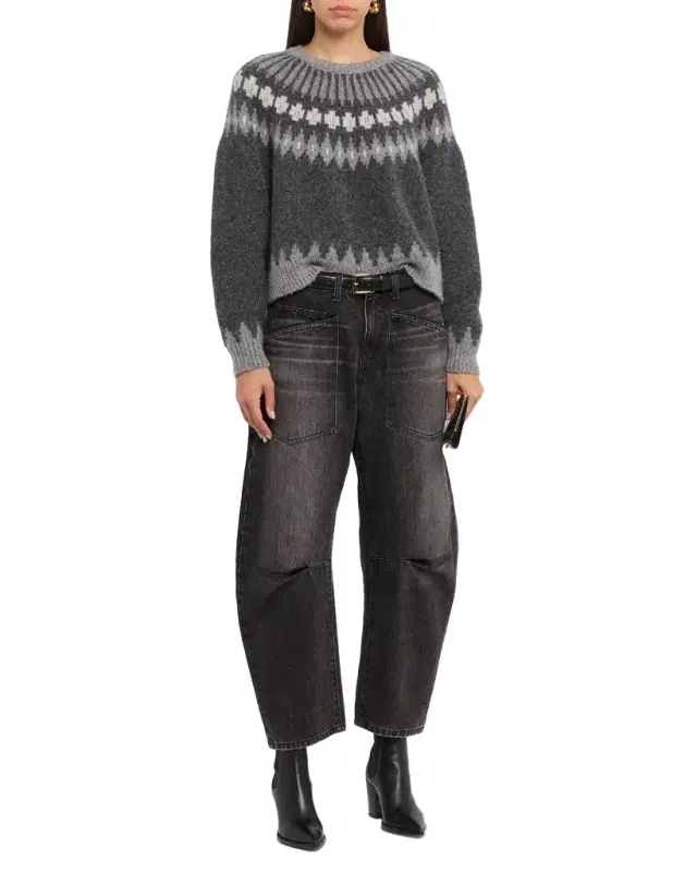 Shon Barrel-Leg Ankle Jeans