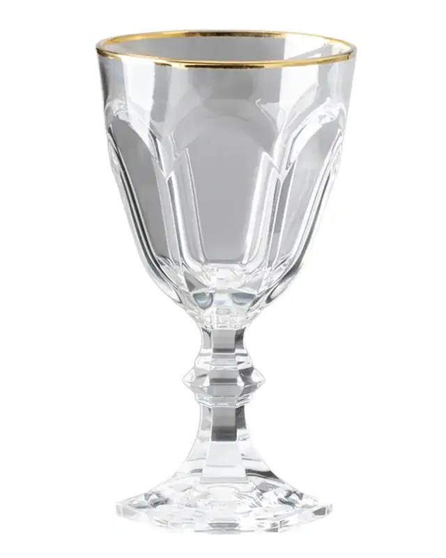Mario Luca Giusti Dolce Vita Gold Thread Water Goblet, 6.75 oz.