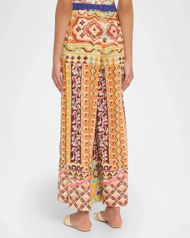 Etro Printed Satin Jacquard Wide-Leg Beach Pants | Thumbnail 2 Etro Printed Satin Jacquard Wide-Leg Beach Pants | Thumbnail 2