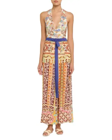 Etro Printed Satin Jacquard Wide-Leg Beach Pants | Thumbnail 1 Etro Printed Satin Jacquard Wide-Leg Beach Pants | Thumbnail 1