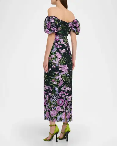 Milly Nene Floral-Embroidered Column Gown | Thumbnail 2