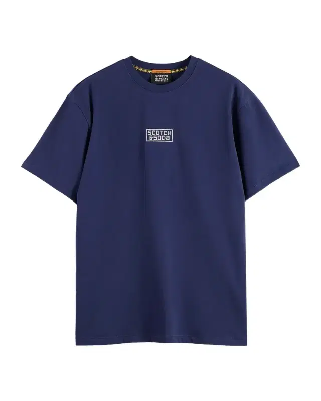 Men 's Cotton Relaxed Fit Cross-Stitch Artwork T-Shirt
