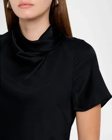 STAUD Iris Silk Cowl-Neck Mini Dress | Thumbnail 4 STAUD Iris Silk Cowl-Neck Mini Dress | Thumbnail 4