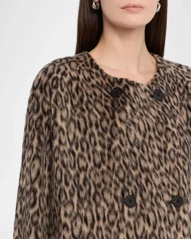 Emporio Armani Fuzzy Leopard-Print Peacoat | Thumbnail 4 Emporio Armani Fuzzy Leopard-Print Peacoat | Thumbnail 4