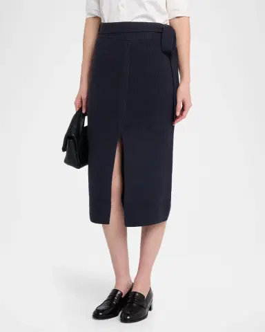 Emporio Armani Long Wool Belted Midi Skirt | Thumbnail 3 Emporio Armani Long Wool Belted Midi Skirt | Thumbnail 3