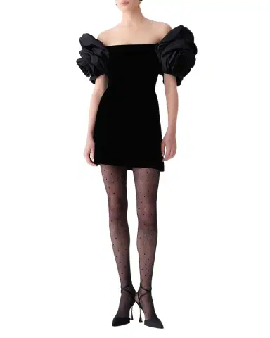 Carolina Herrera Floral Off-Shoulder Velvet Mini Dress | Thumbnail 1 Carolina Herrera Floral Off-Shoulder Velvet Mini Dress | Thumbnail 1