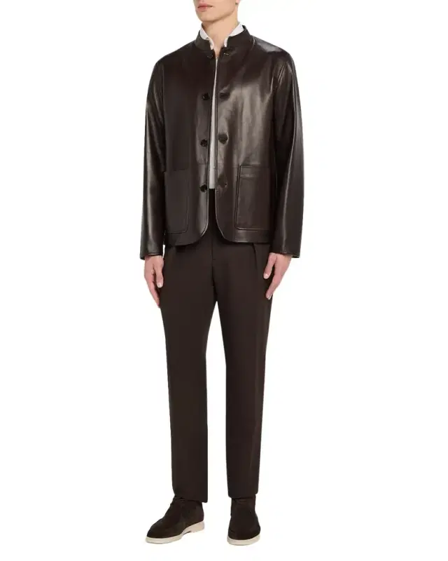 Men 's Leather Driving Jacket
