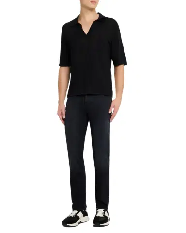 Jacob Cohen Men 's Bard Slim Stretch Black Denim Jeans | Thumbnail 1 Jacob Cohen Men 's Bard Slim Stretch Black Denim Jeans | Thumbnail 1